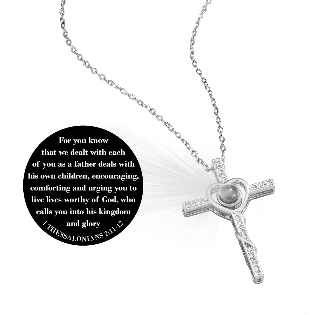 Heart and Cross Personalized Bible Verse Necklace