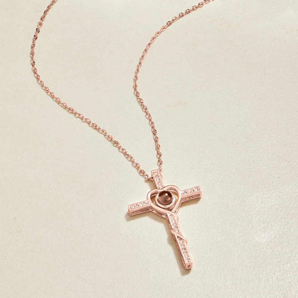 Heart and Cross Personalized Bible Verse Necklace
