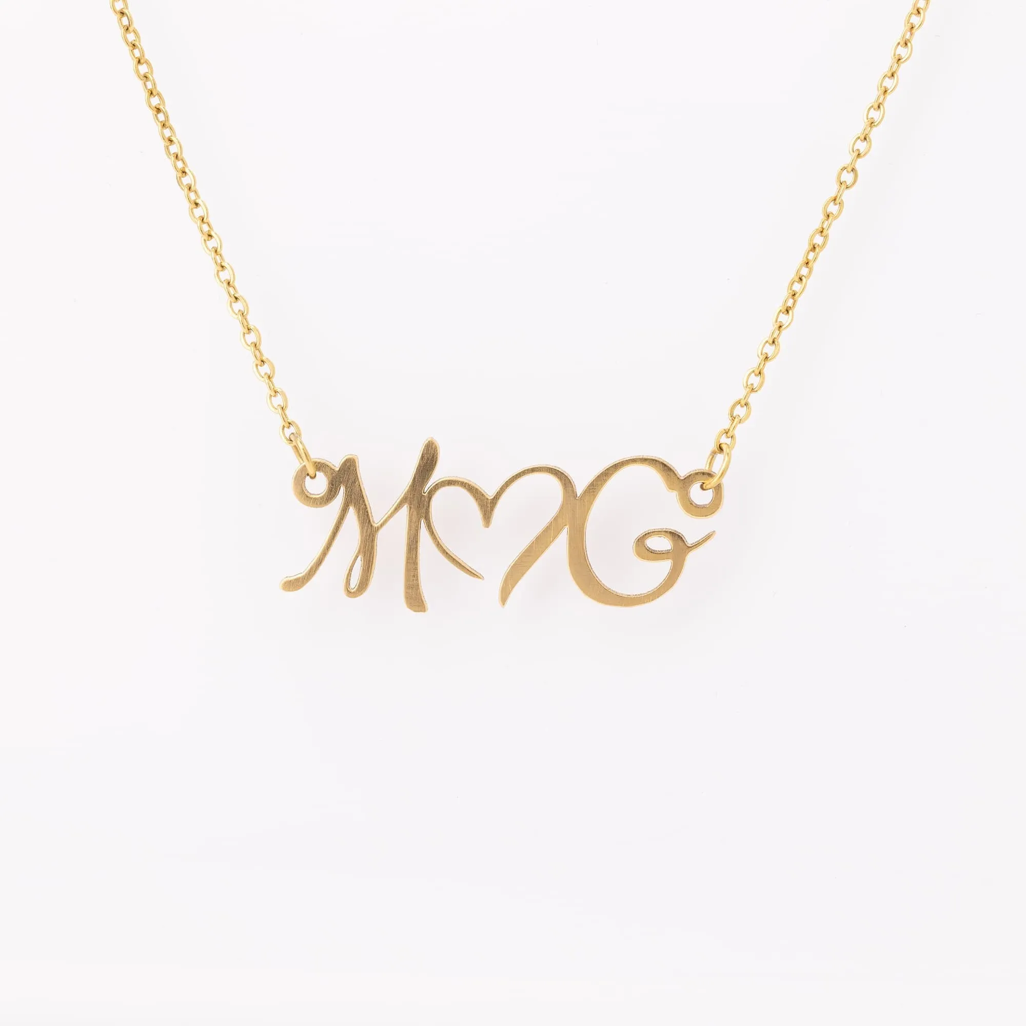 Initial Double Heart Necklace-FREE SHIPPING