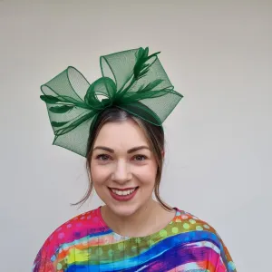 J Bees JB24/22 Crin Bow Fascinator In Greens