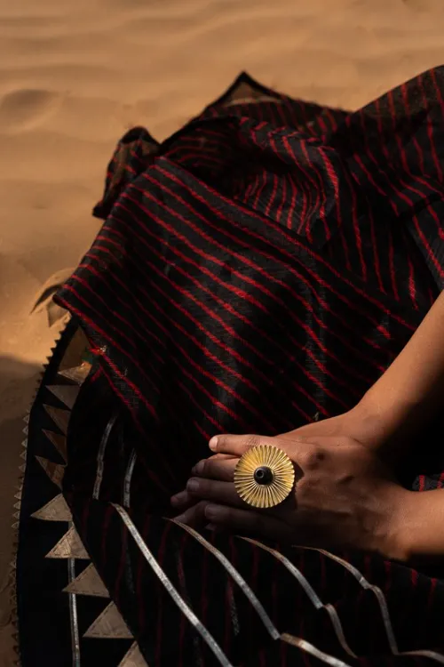 'Kabbish 'Bhavai-Full Kali Ring' Black Pottery, Terracotta, Rings'