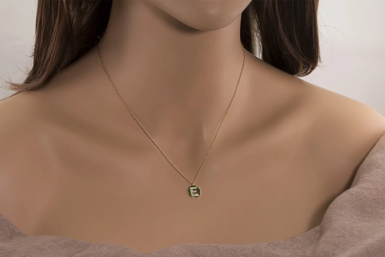 Large Initial Disc Diamond Necklace