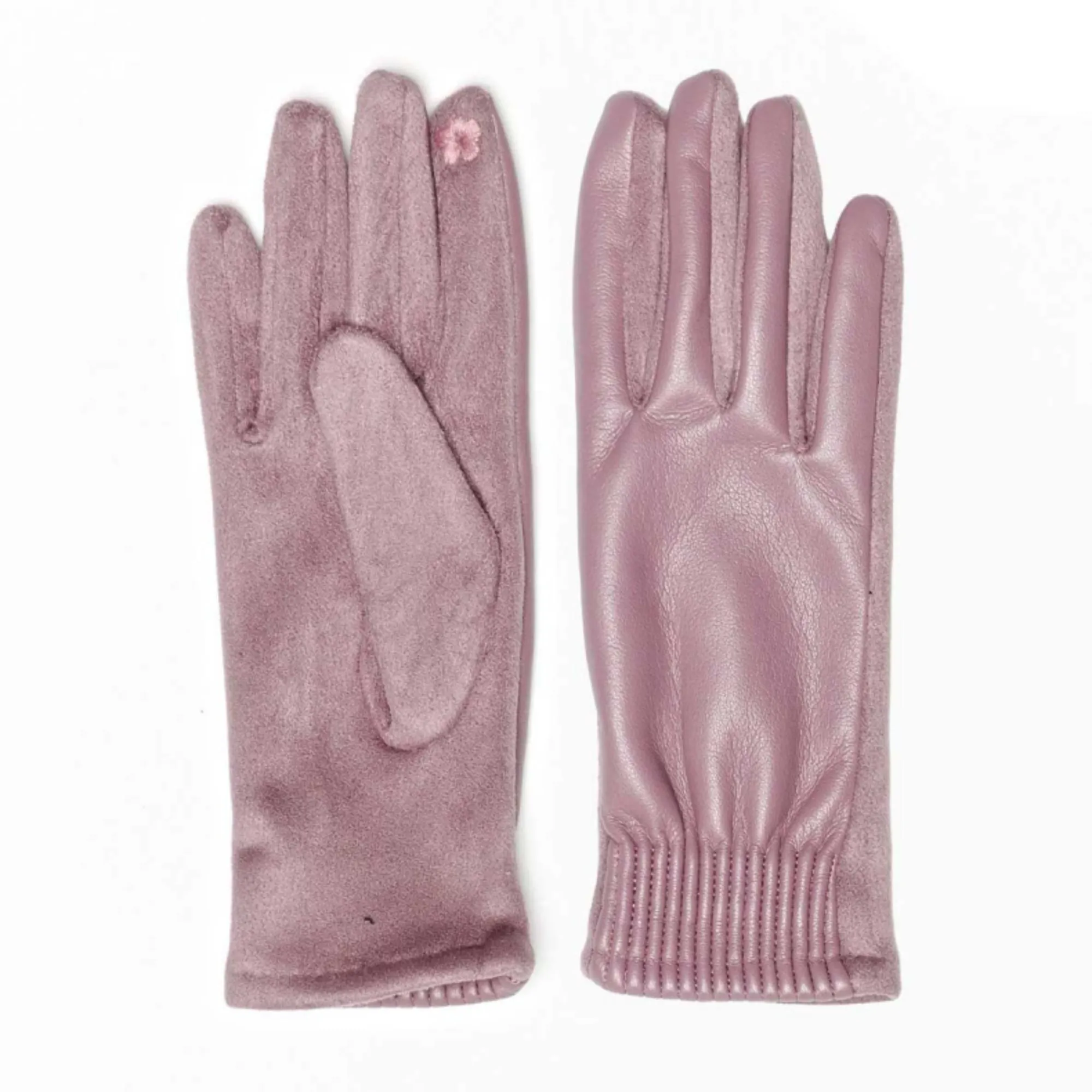 Le Luxe Collection Women's Faux Leather Cinched Wrist Touch Screen Gloves