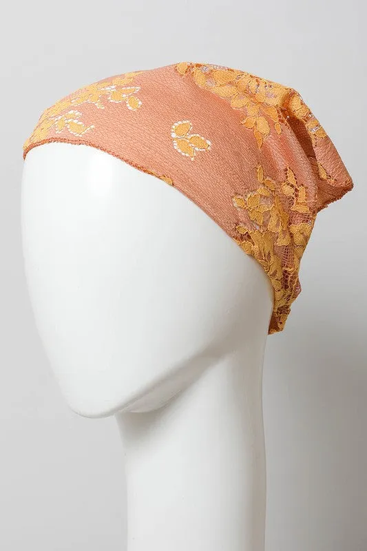 Leto Bohemian Floral Lace Headscarf