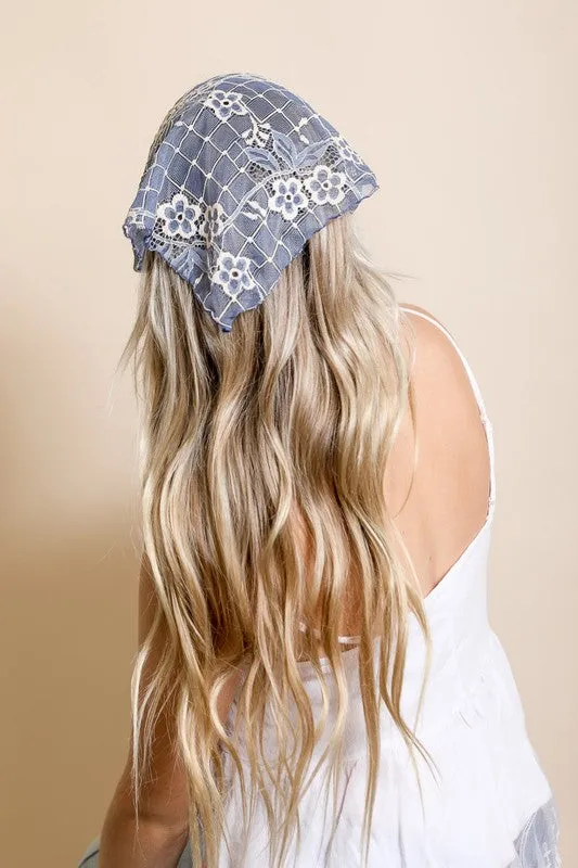 Leto Bohemian Floral Lace Headscarf