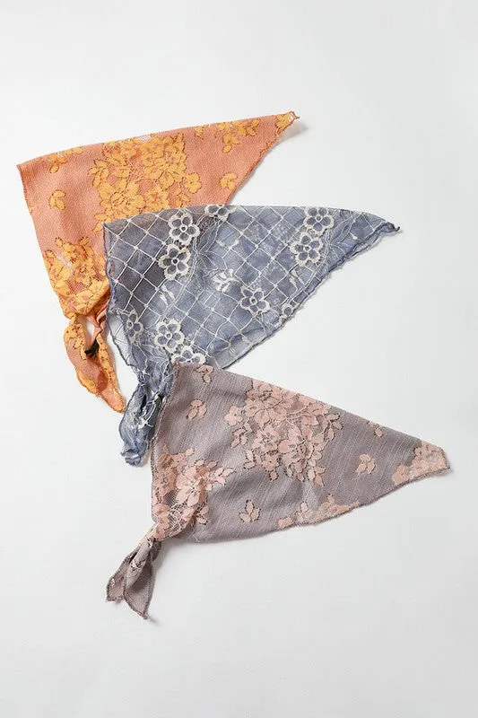 Leto Bohemian Floral Lace Headscarf
