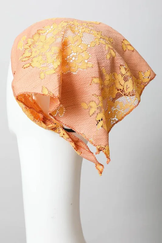 Leto Bohemian Floral Lace Headscarf