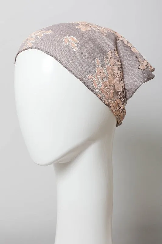 Leto Bohemian Floral Lace Headscarf
