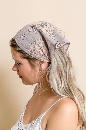 Leto Bohemian Floral Lace Headscarf