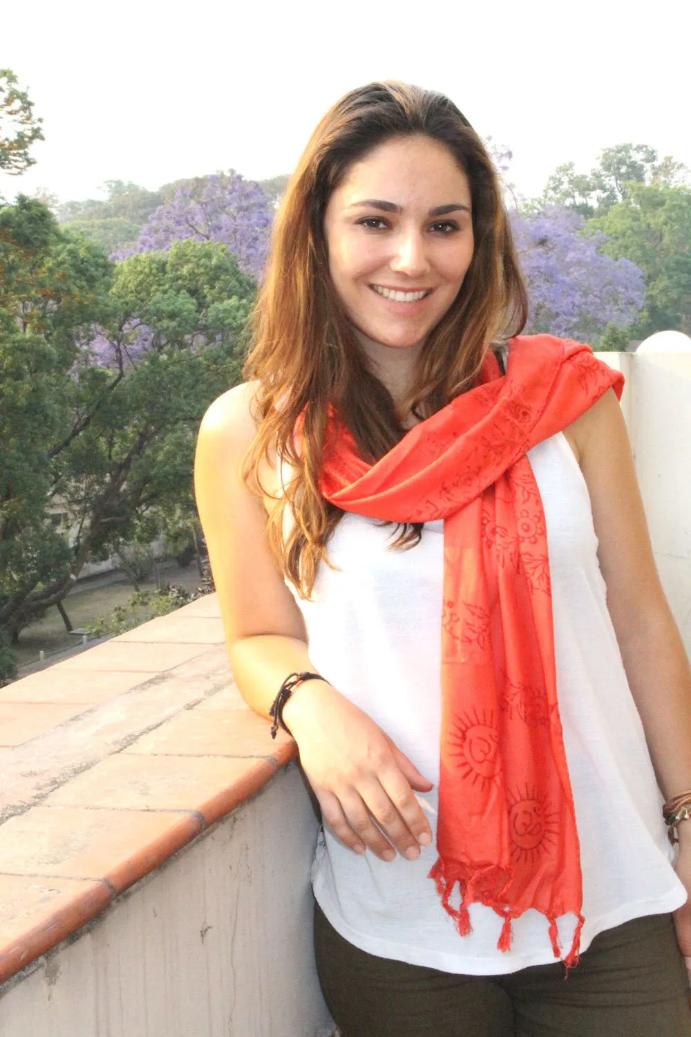 Mini Om Cotton Prayer Scarf