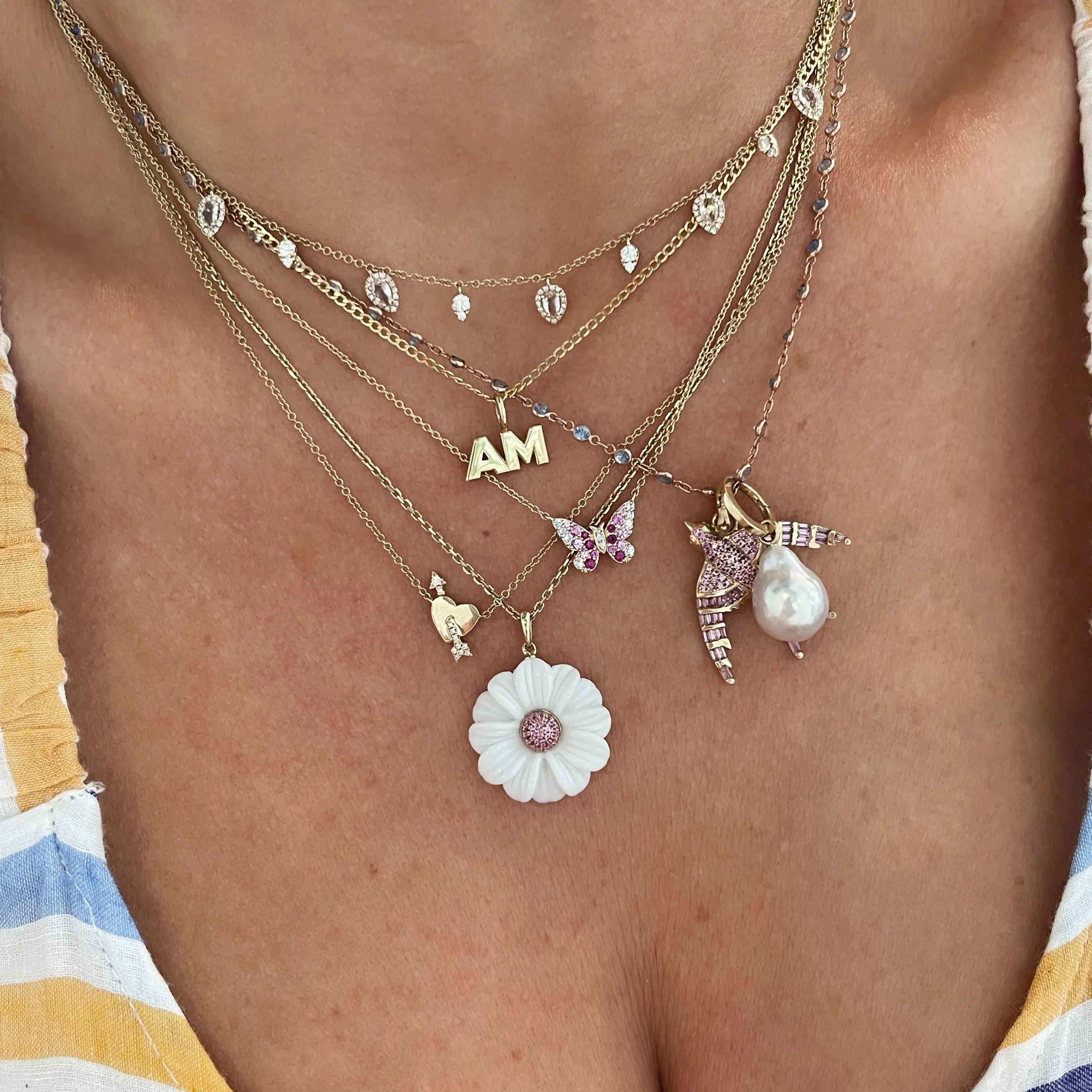 Moniker Initial Charm Necklace