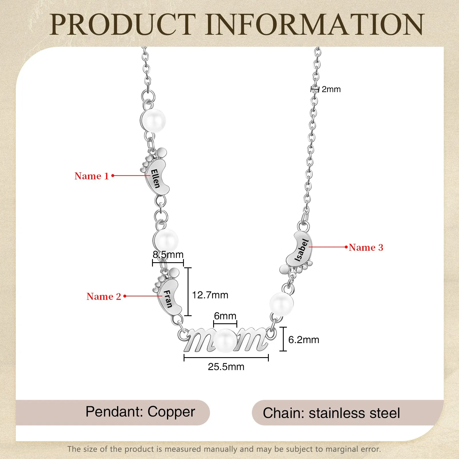 Mother's Day Foot Shape Necklace