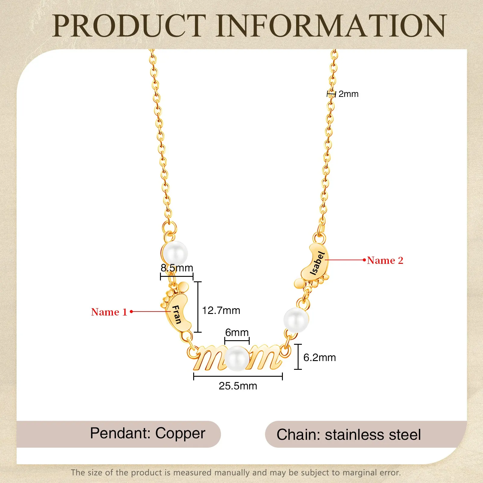 Mother's Day Foot Shape Necklace