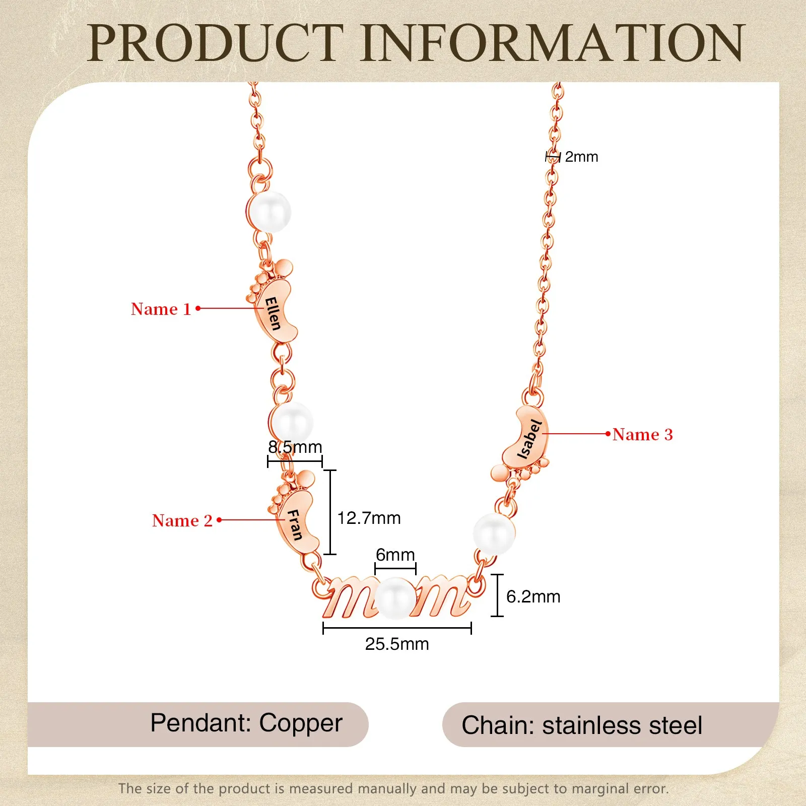Mother's Day Foot Shape Necklace