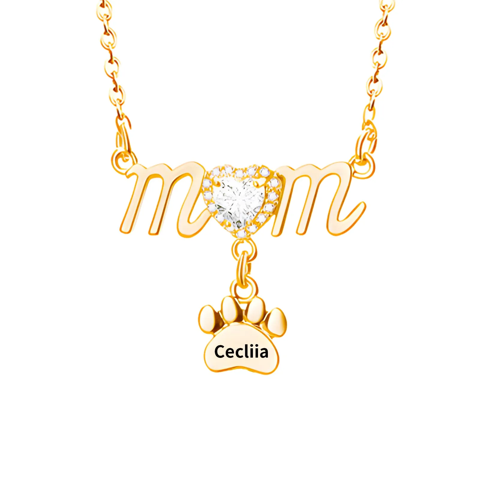 Mother's Day Paw Shape Necklace