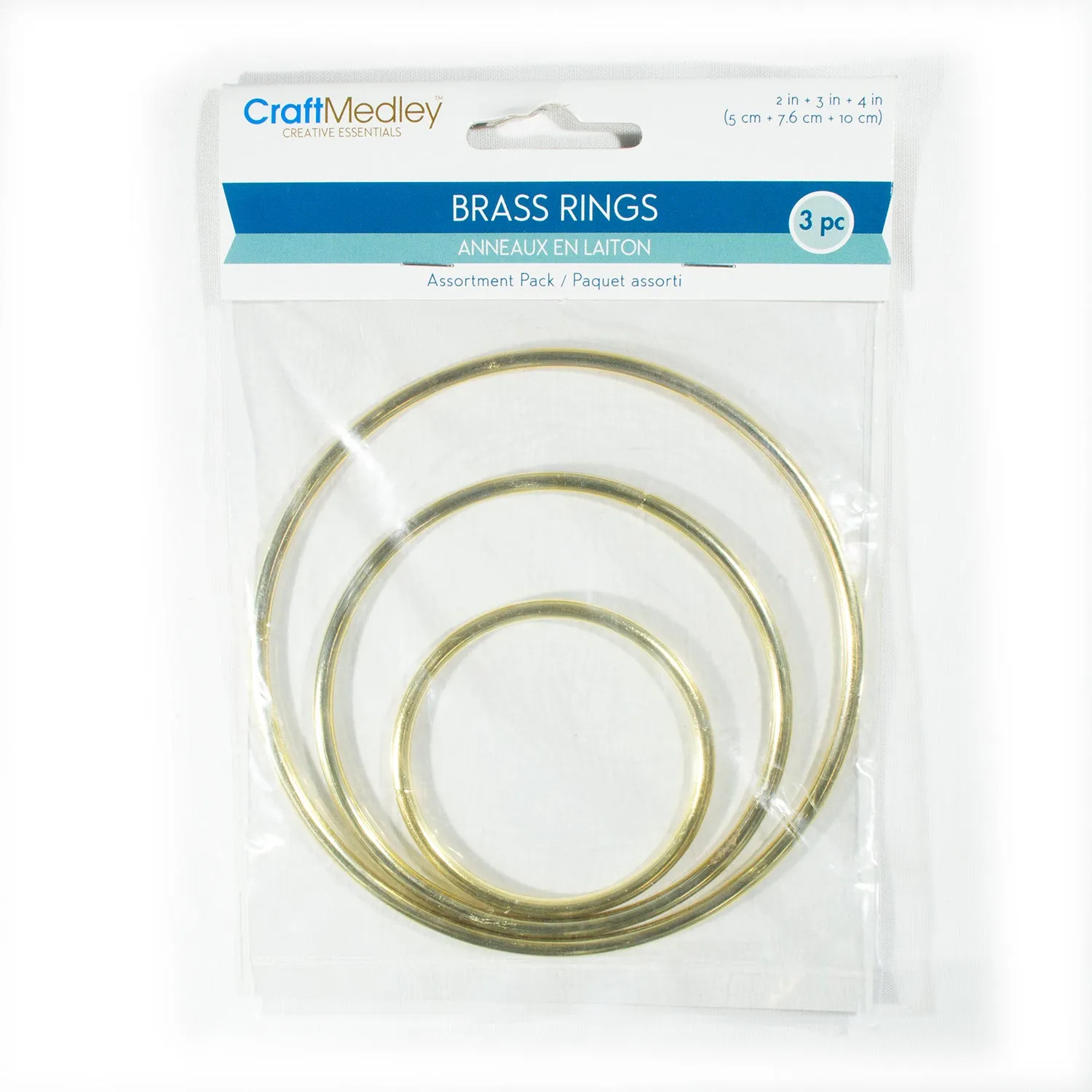 Multicraft Imports - Brass Rings 3/Pkg 2", 3" & 4"