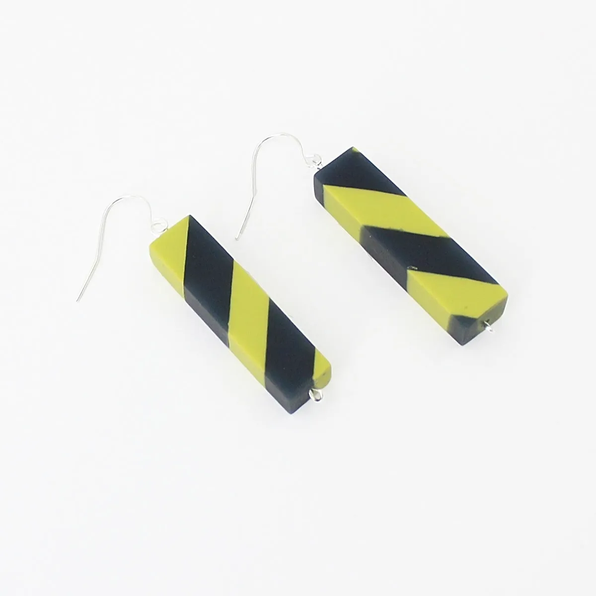 Navy and Lime Leah Earrings