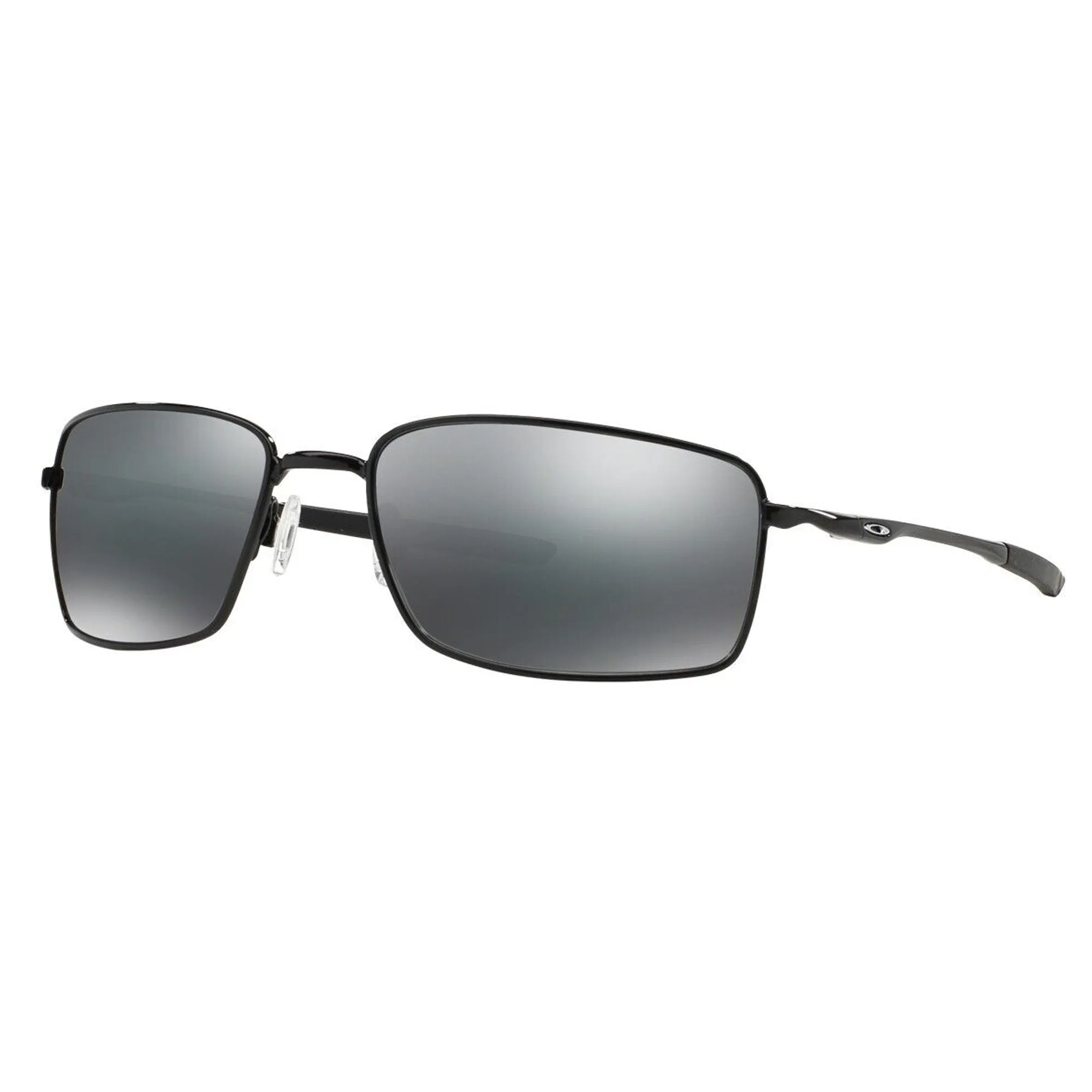 Oakley OO4075-01 Square Wire Sunglasses Polished Black Frame Black Iridium Lens