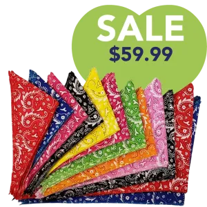 Paisley Bandanas - 60 Assorted Sizes and Patterns by Bandanas Unlimited