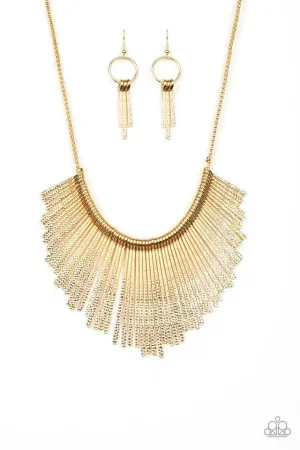 Paparazzi Necklace ~ Metallic Mane - Gold