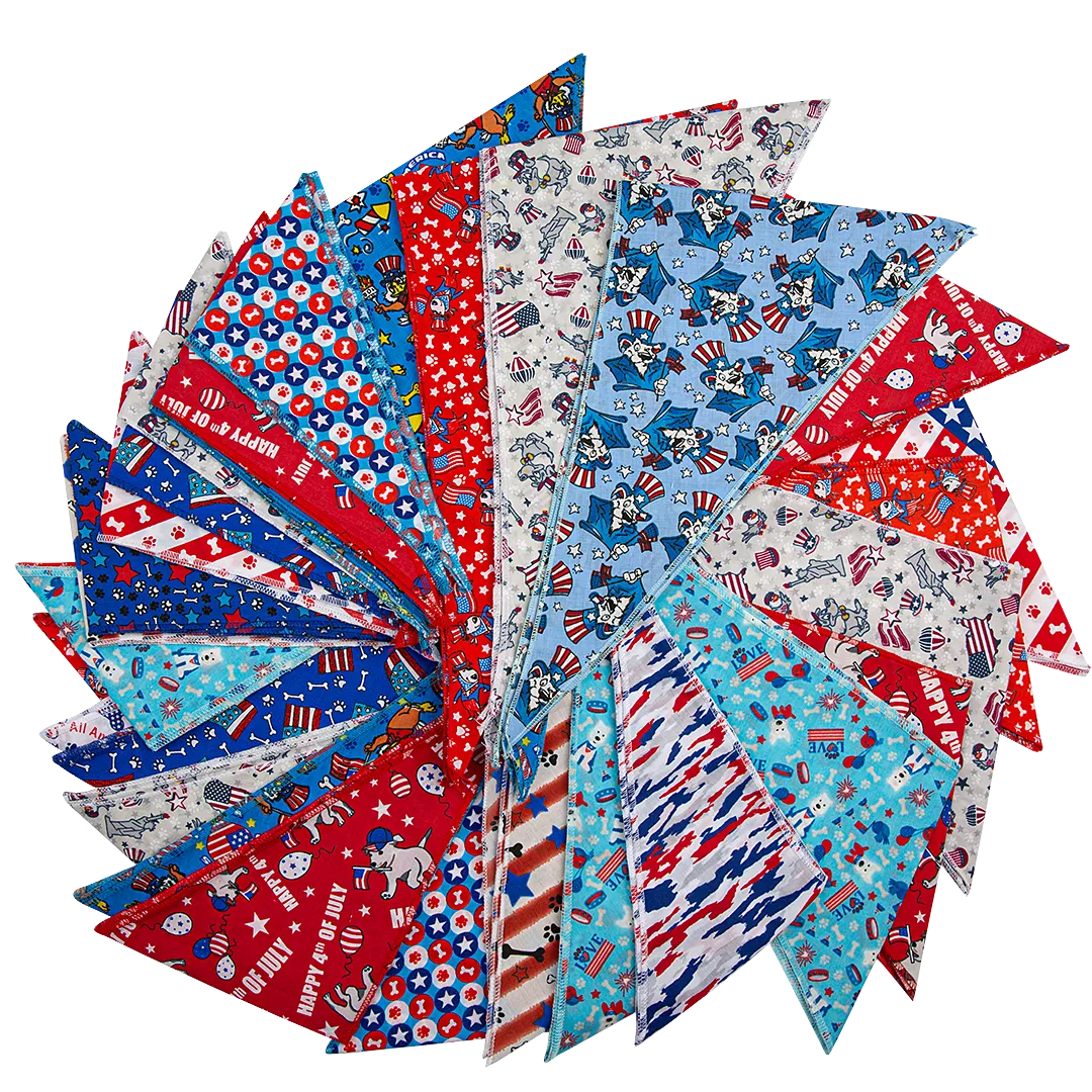 Patriotic Bandanas - 60 Assorted Sizes and Patterns by Bandanas Unlimited