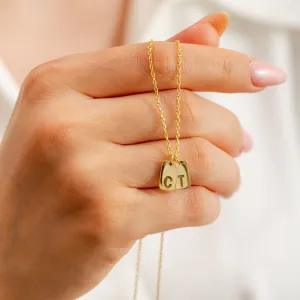 Personalized Initial Tag Pendant Necklace