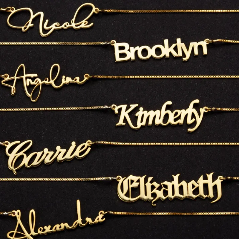 Personalized Titanium Steel Name Necklace LJ23