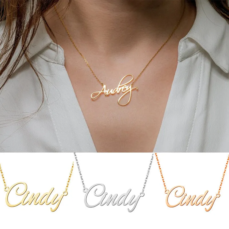 Personalized Titanium Steel Name Necklace LJ23