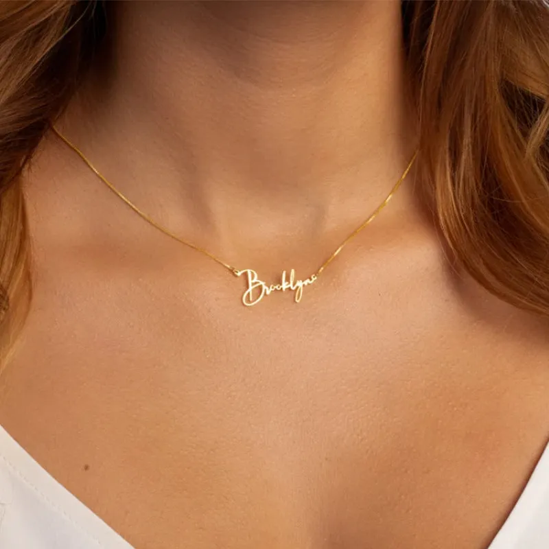 Personalized Titanium Steel Name Necklace LJ23