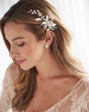 Petite Pearl & Floral Hair Clip