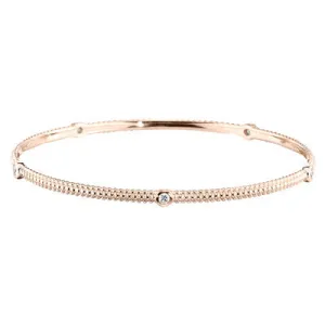 Pink Gold Diamond Stackable Bracelet Bangle
