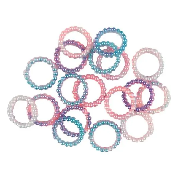 Plastic Craft Beaded Rings - 1.3cm
