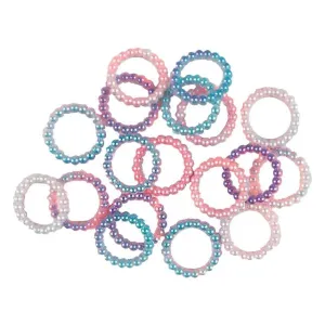 Plastic Craft Beaded Rings - 1.3cm