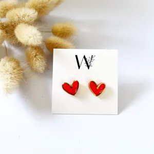 Red heart stud
