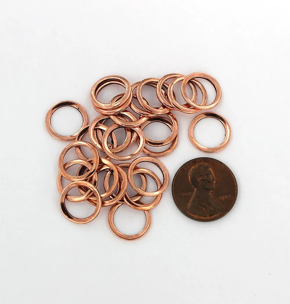 Rose Gold Tone Jump Rings 12mm x 1mm - Closed 18 Gauge - 25 Rings - J053