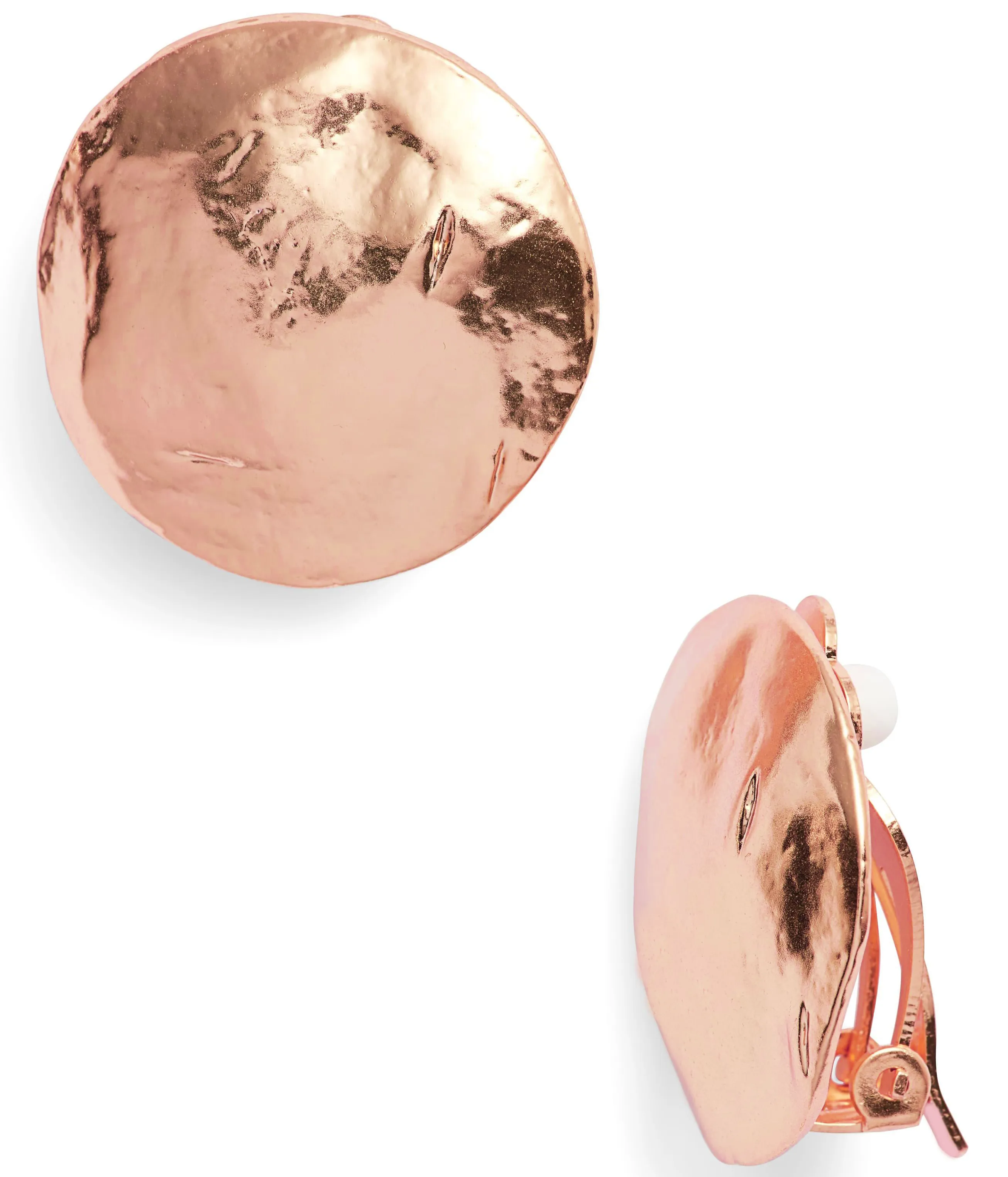 Shell Disc Clip Earrings