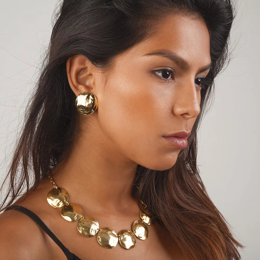 Shell Disc Clip Earrings