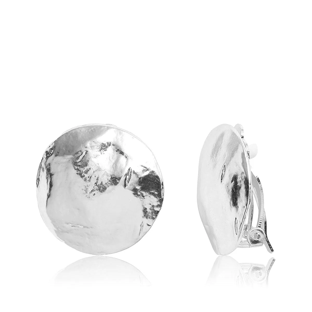 Shell Disc Clip Earrings