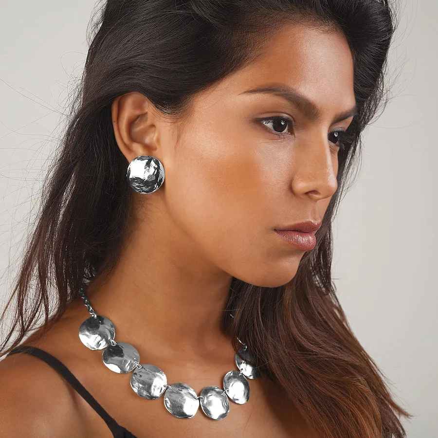Shell Disc Clip Earrings