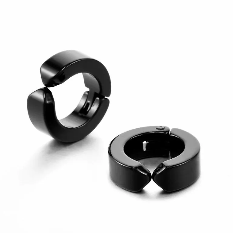 Silver-Plated Circular Hoop Earrings for Men