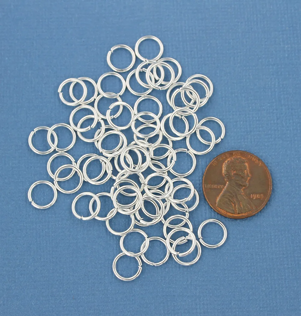 Silver Tone Jump Rings 8mm x 1mm - Open 18 Gauge - 1000 Rings - J097