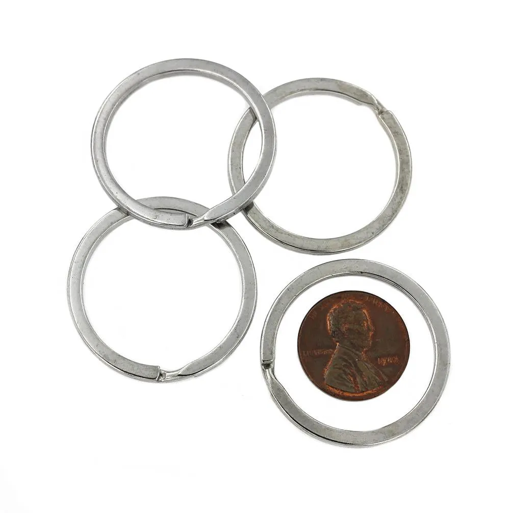 Silver Tone Key Rings - 32mm - 15 Pieces - Z690