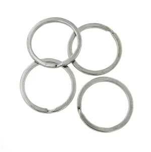 Silver Tone Key Rings - 32mm - 15 Pieces - Z690