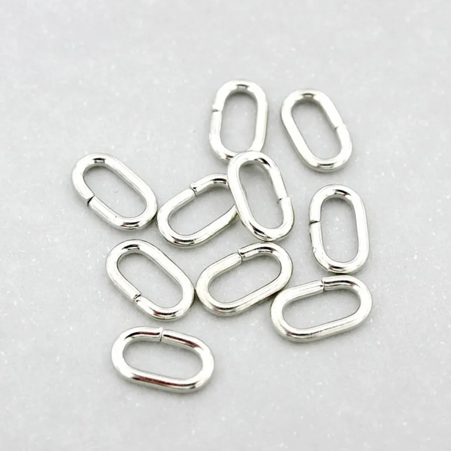 Silver Tone Oval Jump Rings 11mm x 6mm x 1.5mm - Open 15 Gauge - 50 Rings - J189