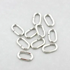 Silver Tone Oval Jump Rings 11mm x 6mm x 1.5mm - Open 15 Gauge - 50 Rings - J189