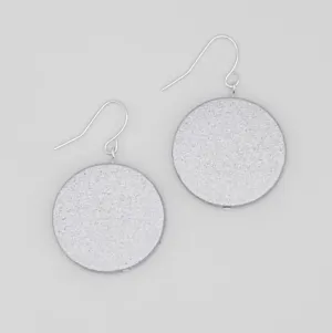 Silver Wooden Dot Earrings