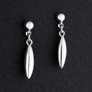 Small Elongated Sterling Silver Dangle Earrings