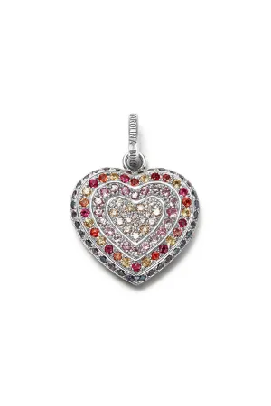 Small Rainbow Pavé Small Cuore Pendant