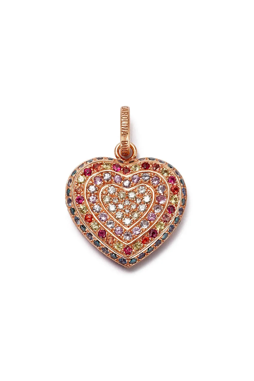 Small Rainbow Pavé Small Cuore Pendant