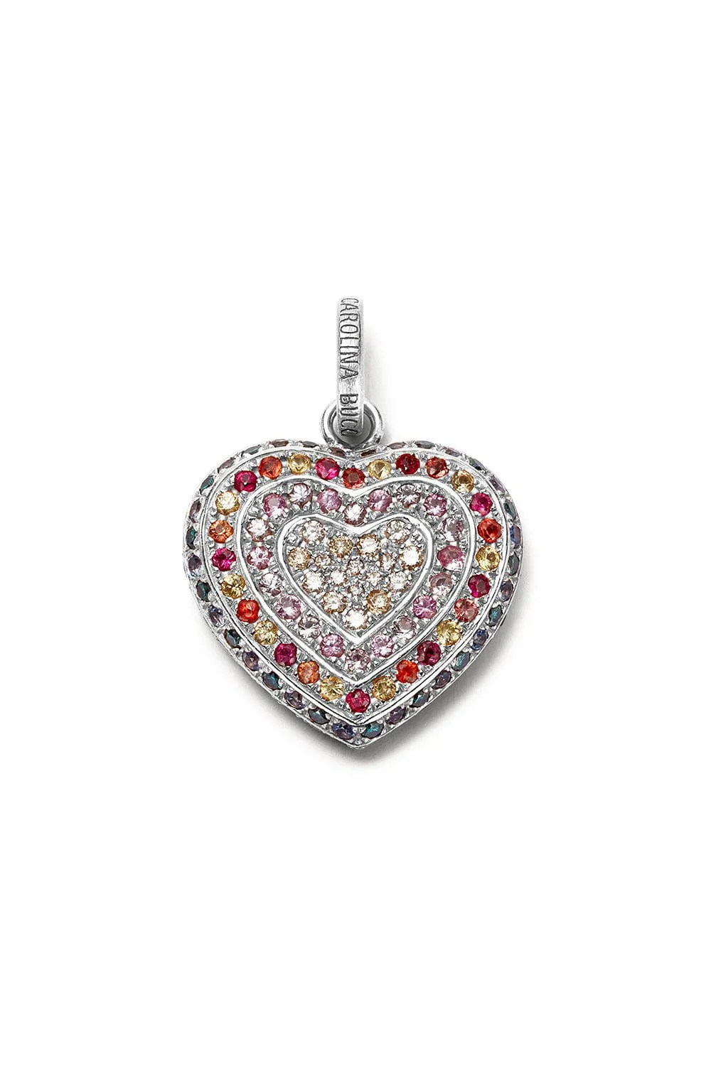 Small Rainbow Pavé Small Cuore Pendant